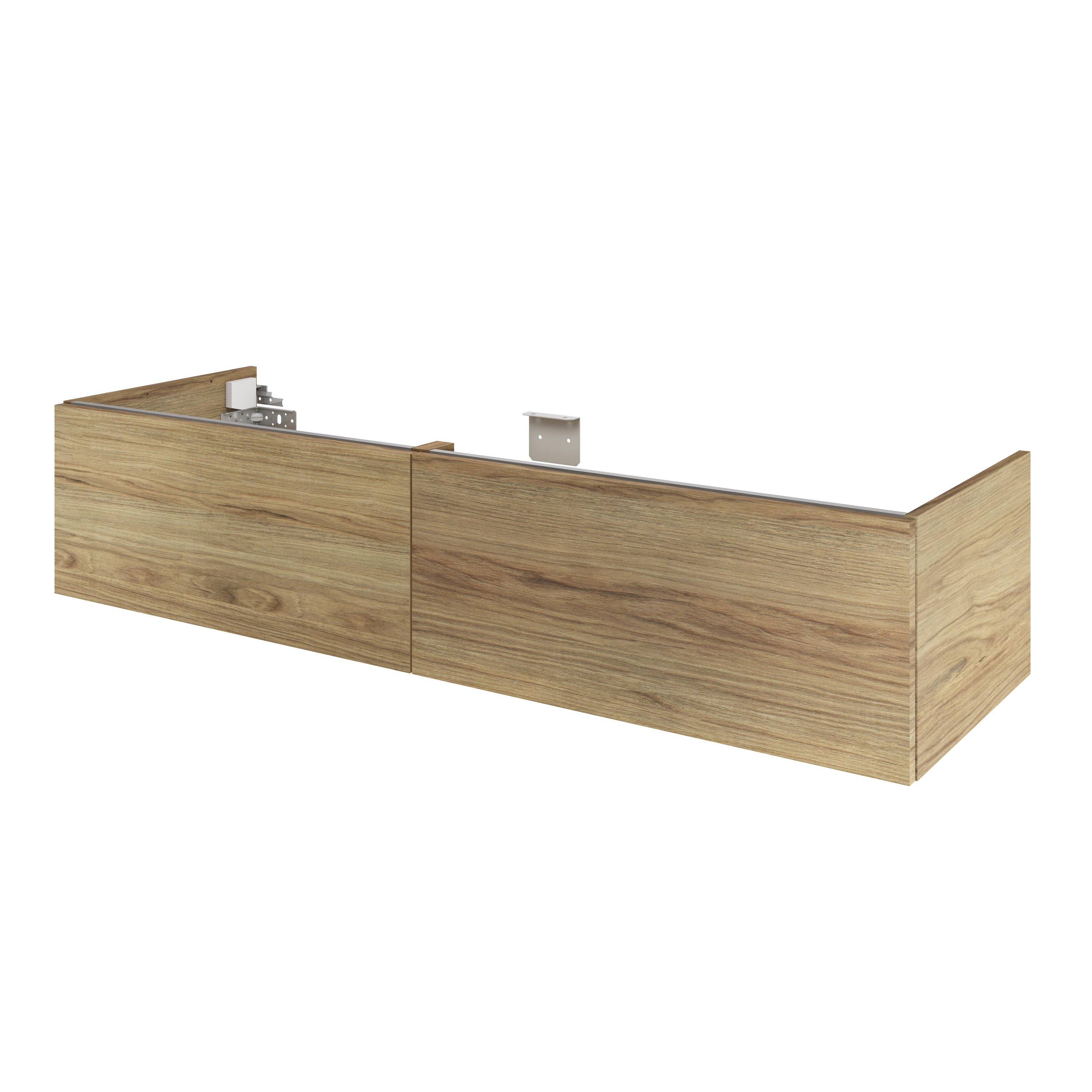 Mobile da bagno sospeso sotto lavabo L 150 x H 33 x P 48 cm rovere lucido, 2 cassetti SENSEA Neo - 2