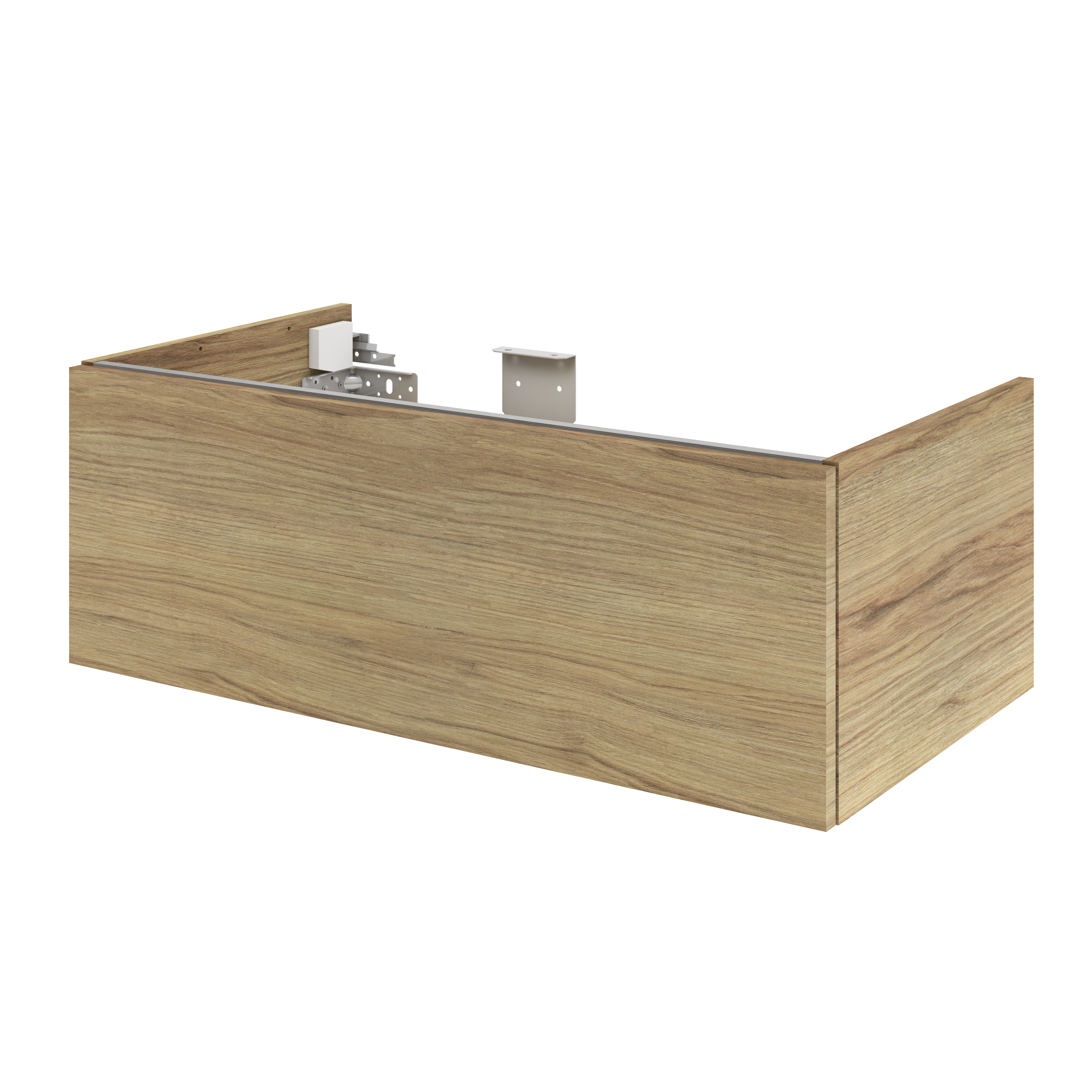 Meuble sous-vasque 1t L.90cm x H.32cm x P.48cm effet chêne miel Neo line - 6