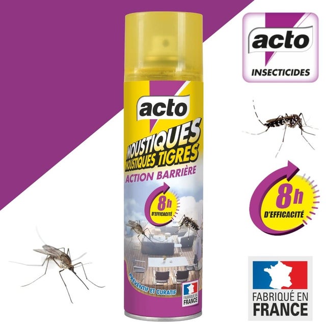 Aérosol barrière moustiques et moustiques tigres Acto 500ml