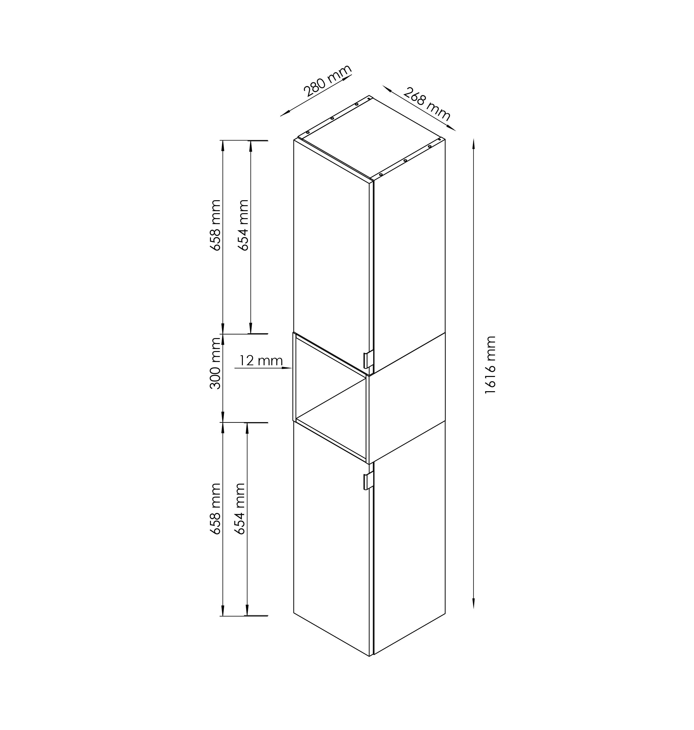 Columna de baño Modern marrón 30x161.6x30 cm - 6