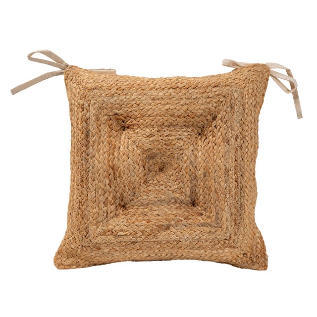Coussin de chaise Jute beige, l.40 x L.40 cm