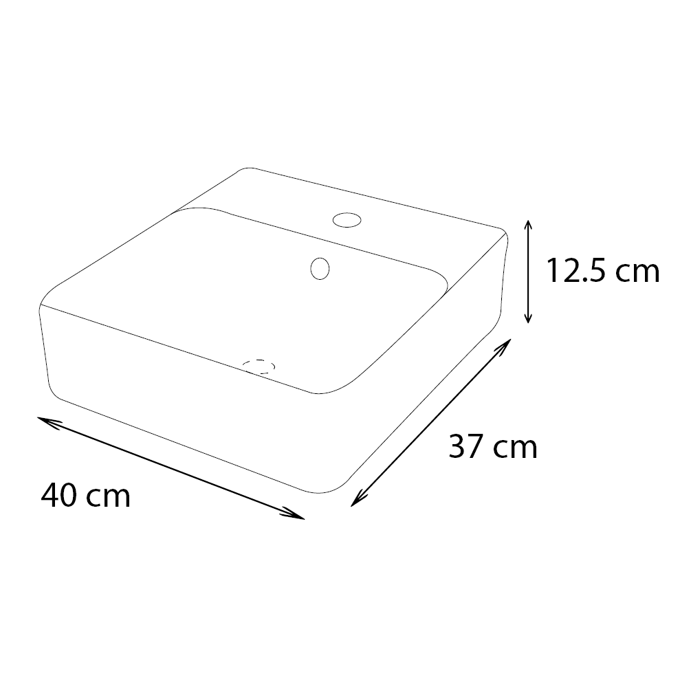Lavabo da appoggio SENSEA quadrato in ceramica L 37 x H 12.5 x P 40 cm bianco lucido - 5