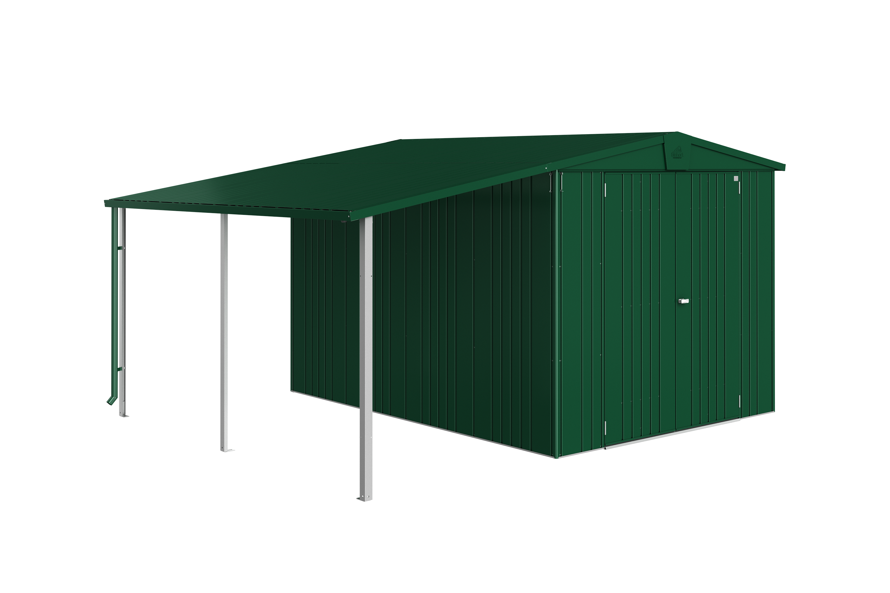 Wiata metalowa do domków narzędziowych Europa 6, 7 156x150x300 cm zielona Biohort