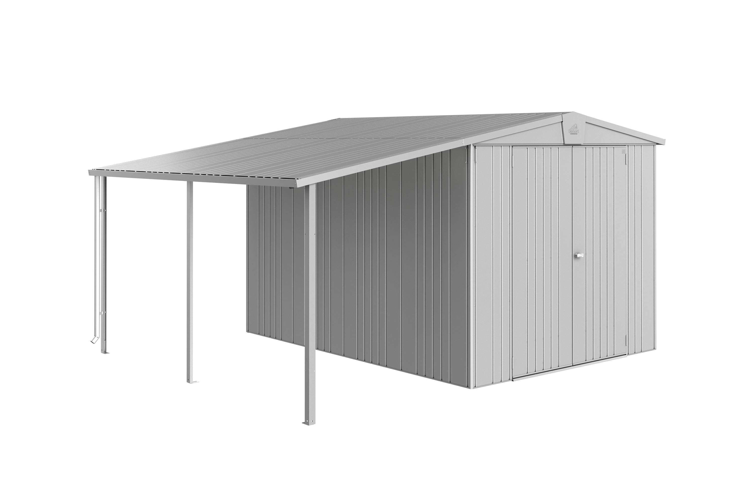 Wiata metalowa do domków narzędziowych Europa 6, 7 156x150x300 cm srebrna Biohort
