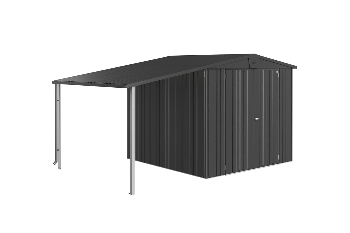 Wiata metalowa do domków narzędziowych Europa 4, 5 156x150x228 cm ciemna szara Biohort
