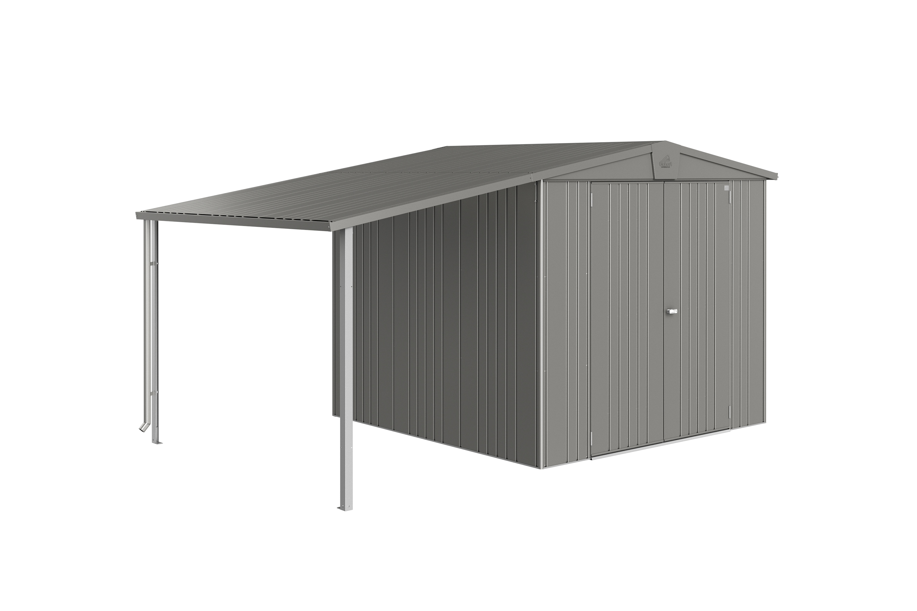 Wiata metalowa do domków narzędziowych Europa 4, 5 150x156x228 cm szara Biohort