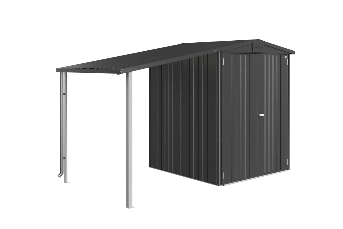 Wiata metalowa do domków narzędziowych Europa 2, 3, 4A 156x150x156 cm ciemna szara Biohort