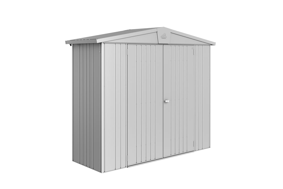 Domek narzędziowy metalowy Europa 2A podwójne drzwi 244x84x203 cm srebrny Biohort