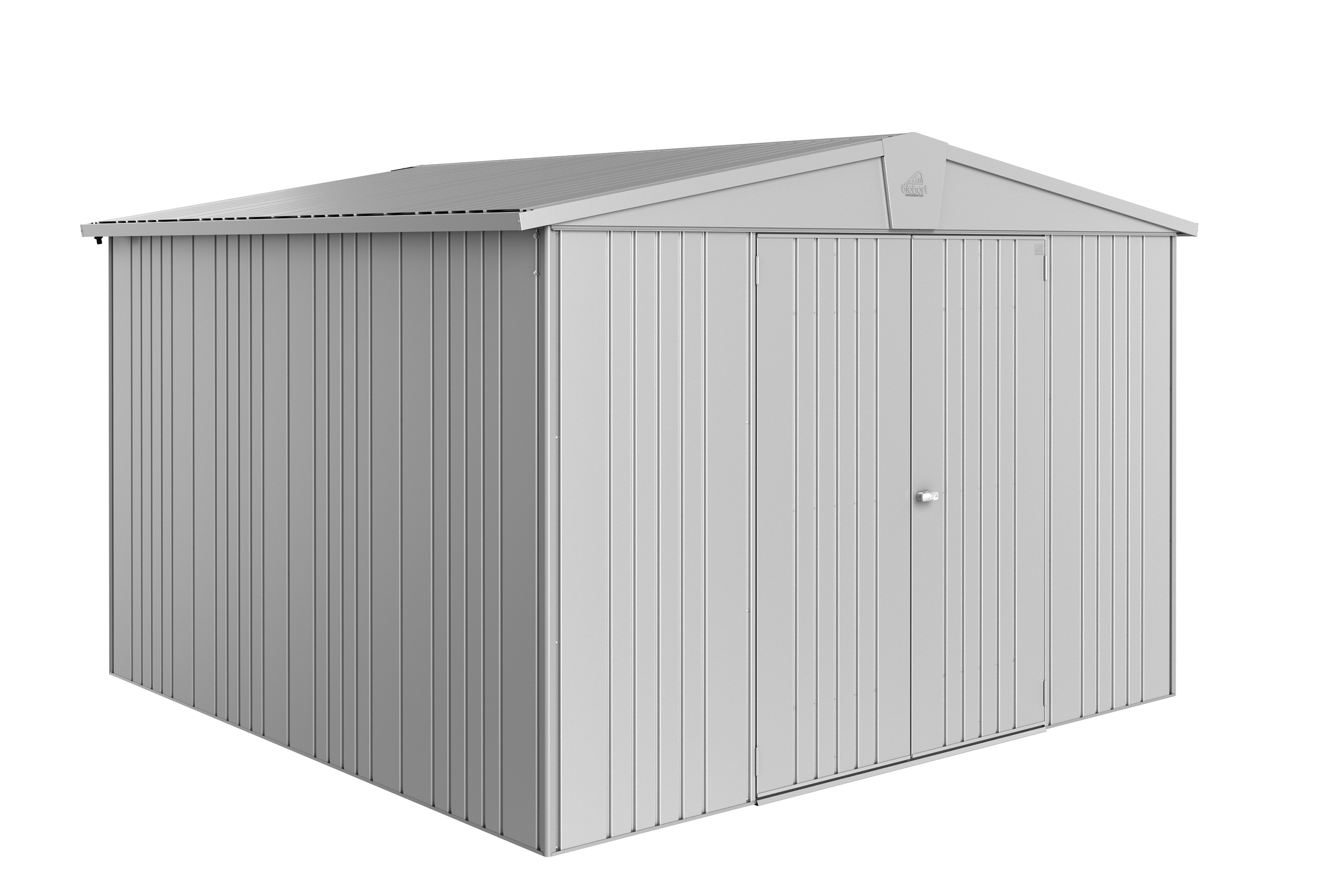 Domek narzędziowy metalowy Europa 7 podwójne drzwi 316x300x209.5 cm srebrny Biohort