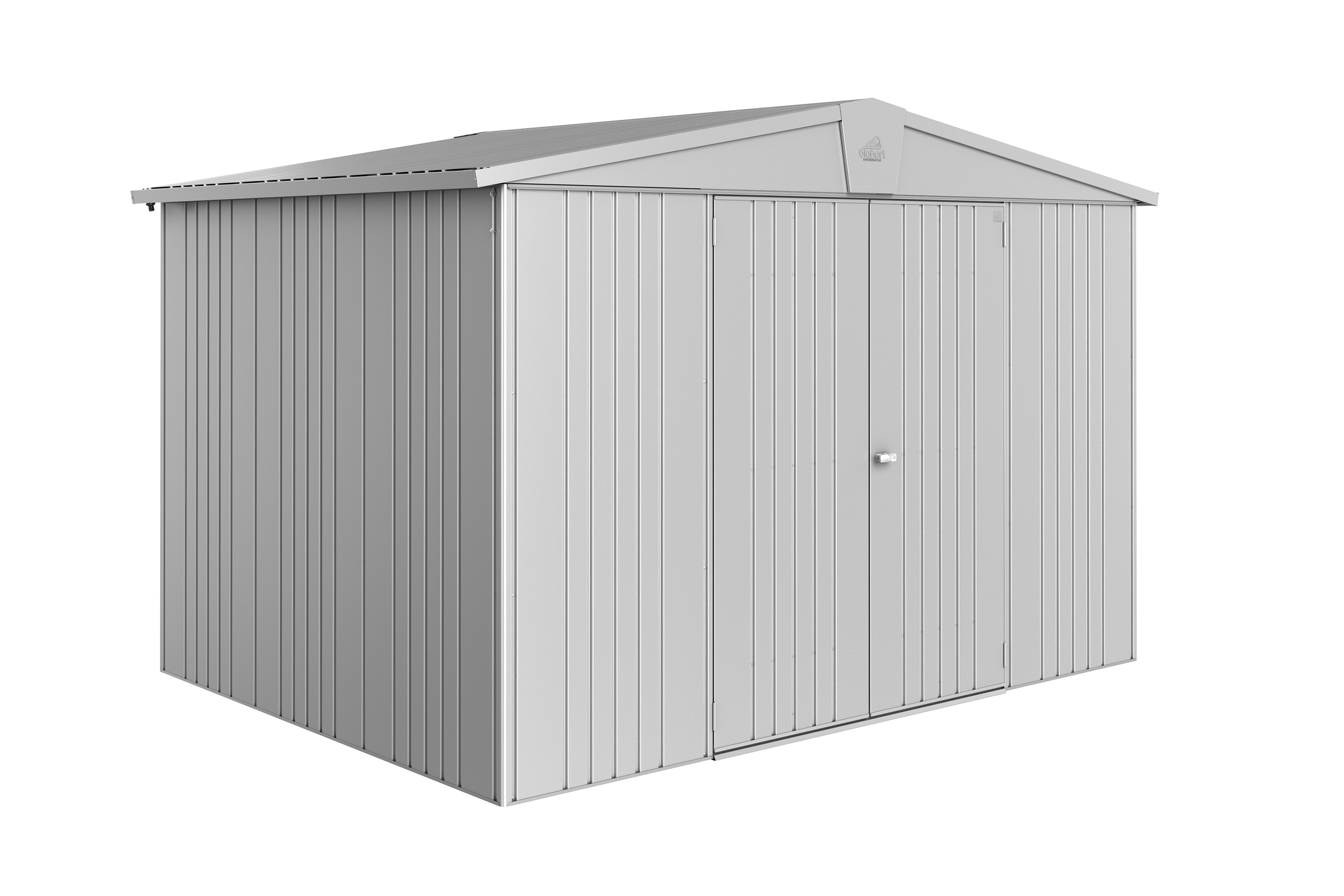 Domek narzędziowy metalowy Europa 5 podwójne drzwi 316x228x209 cm srebrny Biohort