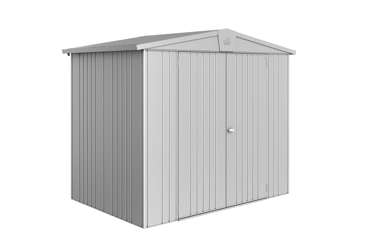 Domek narzędziowy metalowy Europa 3 podwójne drzwi 244x156x203 cm srebrny Biohort