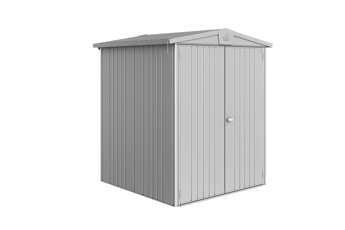 Domek narzędziowy metalowy Europa 2 podwójne drzwi 172x156x196 cm srebrny Biohort