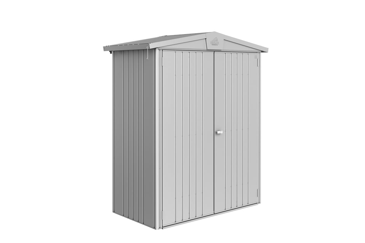 Domek narzędziowy metalowy Europa 1 podwójne drzwi 172x84x196.5 cm srebrny Biohort