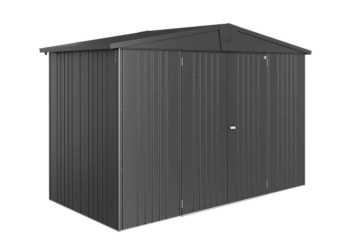 Domek narzędziowy metalowy Europa 4A podwójne drzwi 316x156x209 cm ciemny szary Biohort
