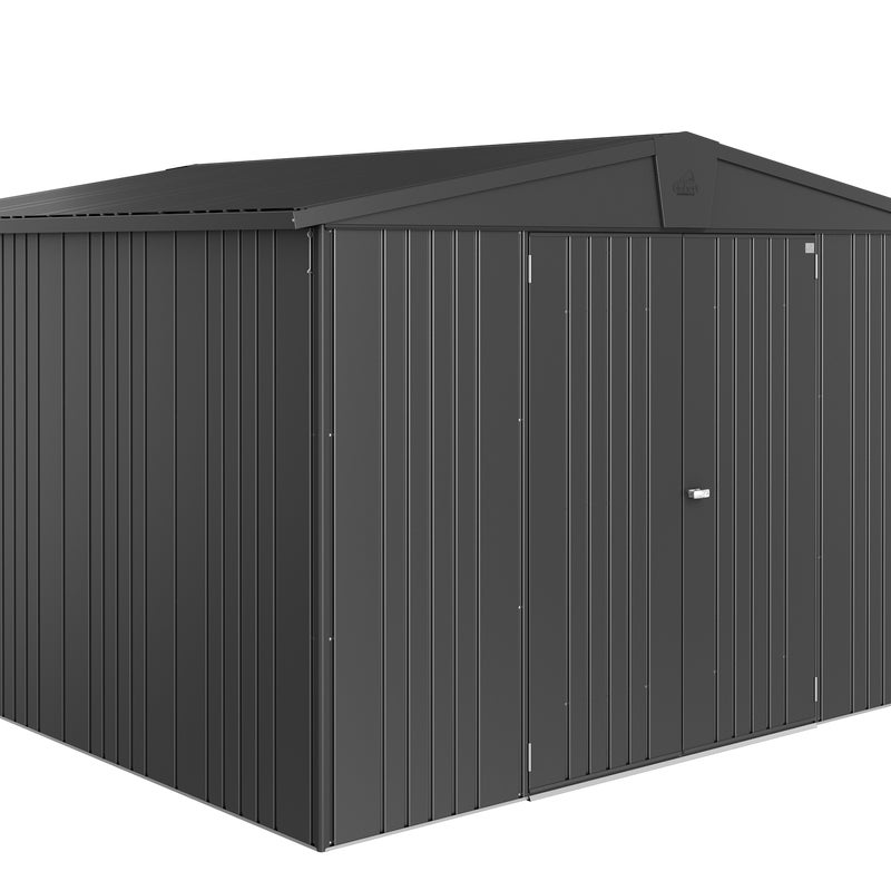 Domek narzędziowy metalowy Europa 7 podwójne drzwi 316x300x209.5 cm ciemny szary Biohort