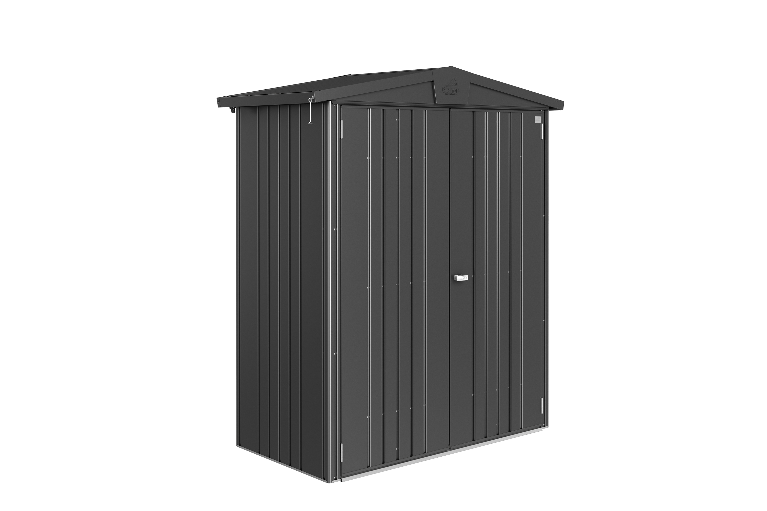 Domek narzędziowy metalowy Europa 1 podwójne drzwi 172x84x196.5 cm ciemny szary Biohort