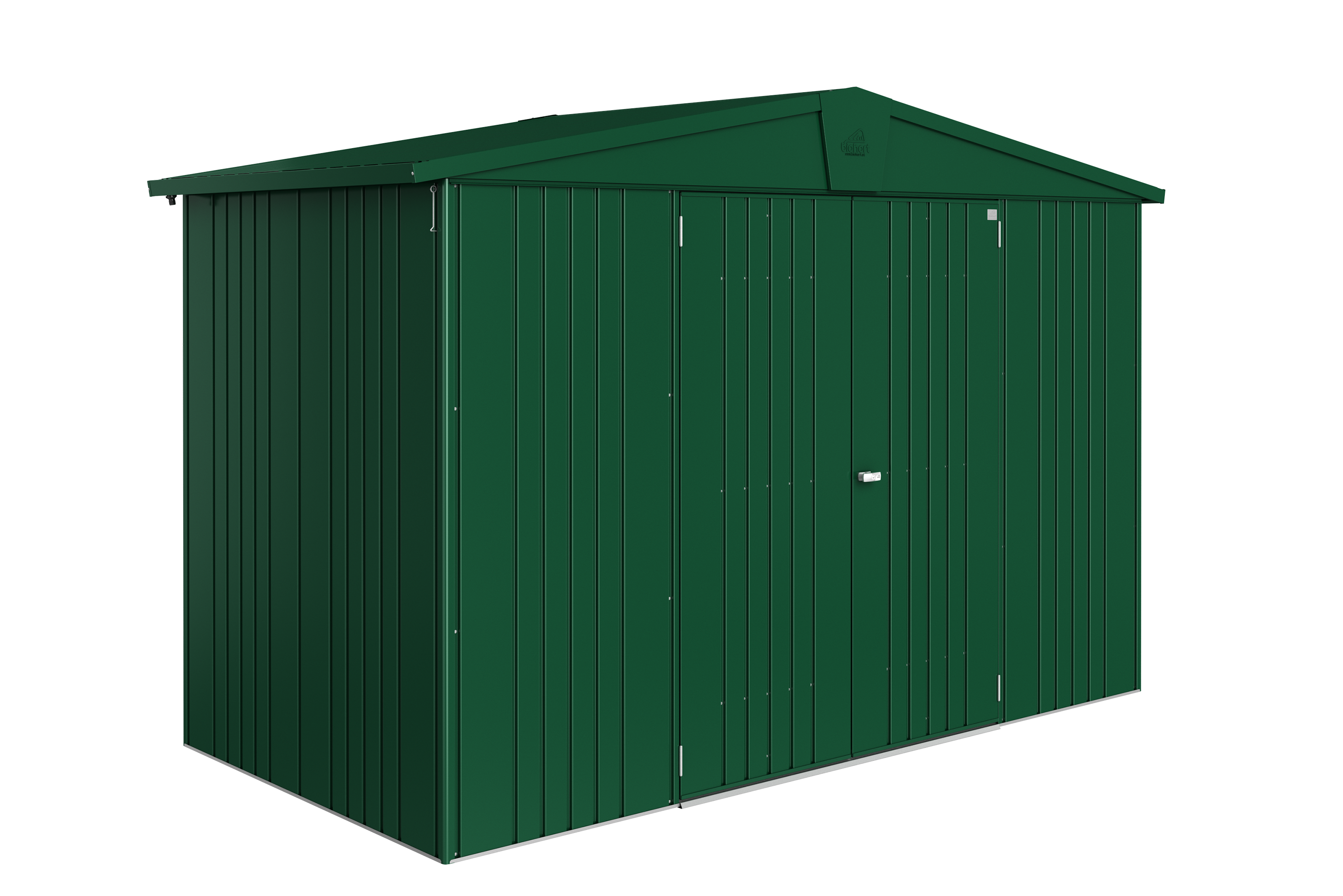 Domek narzędziowy metalowy Europa 4A podwójne drzwi 316x156x209 cm zielony Biohort