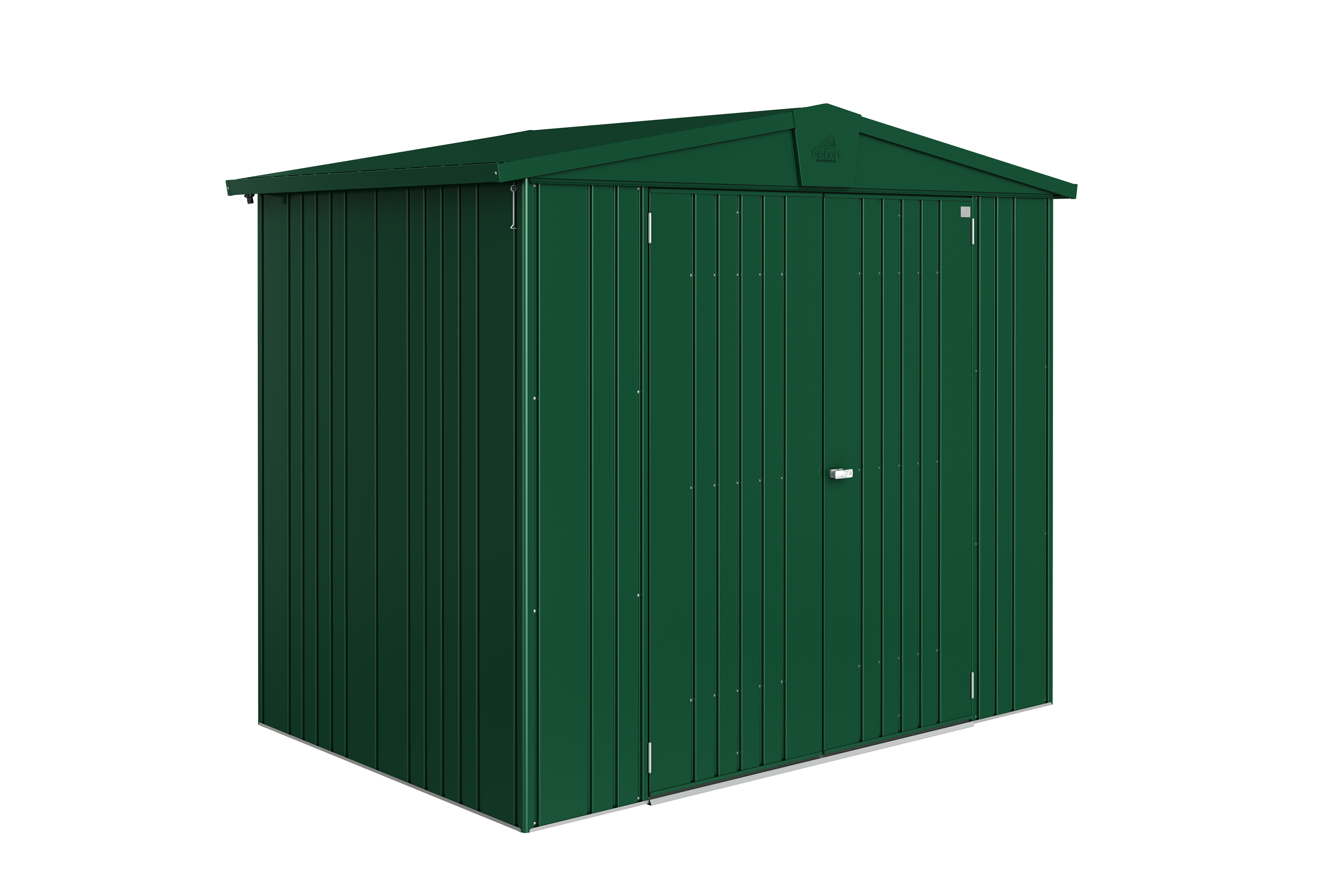 Domek narzędziowy metalowy Europa 3 podwójne drzwi 244x156x203 cm zielony Biohort