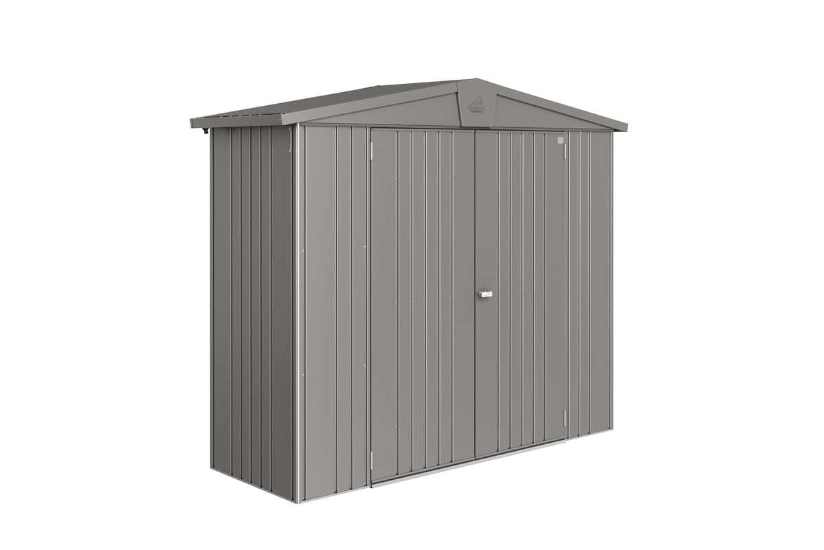 Domek narzędziowy metalowy Europa 2A podwójne drzwi 244x84x203 cm srebrny Biohort
