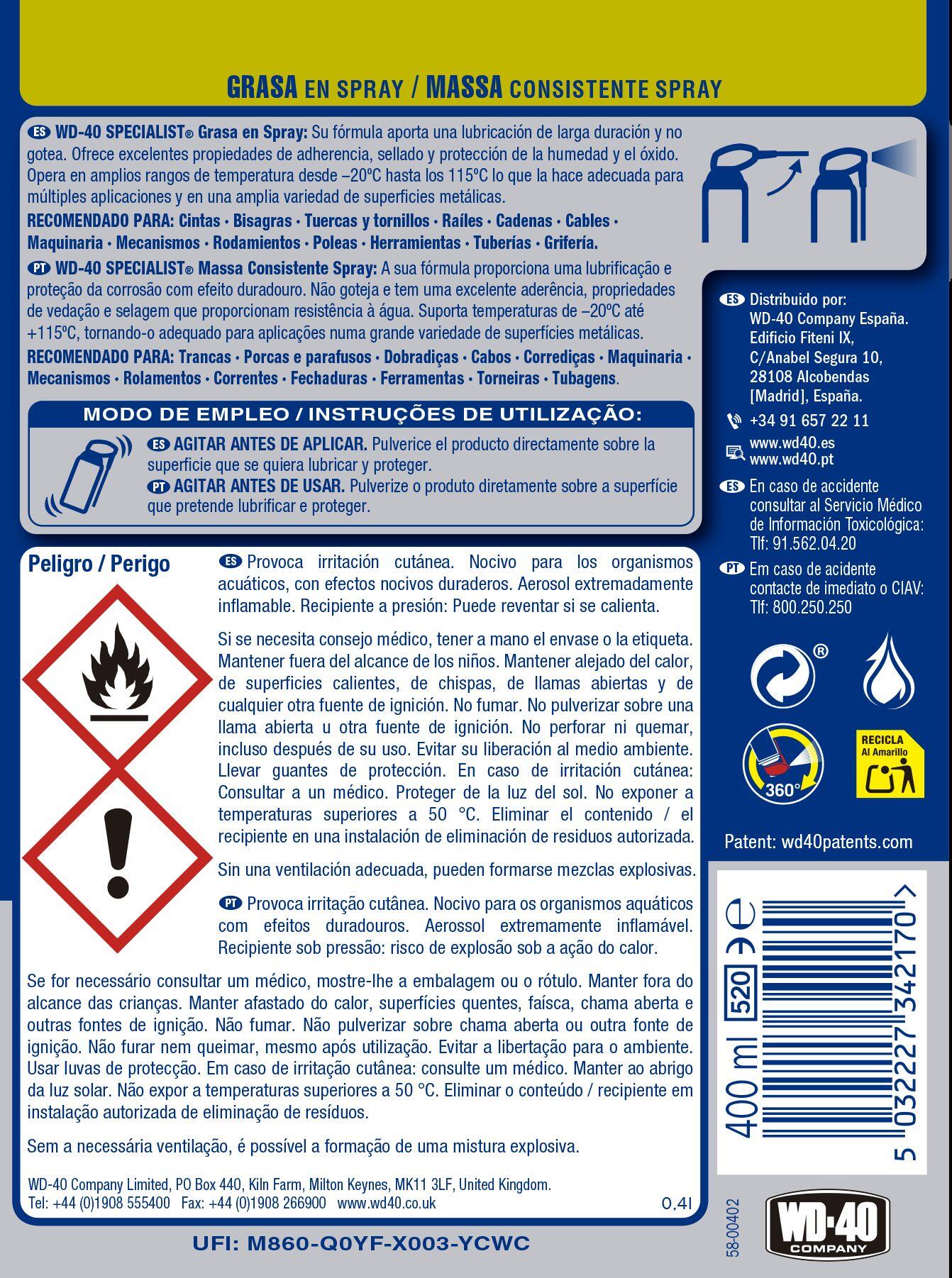 Massa em spray 400ml WD-40 Specialist - 8