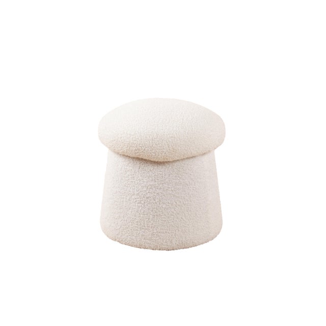 Pouf assise d'appoint Champi, écru Dia.35 x H.37 cm