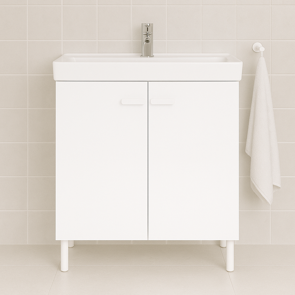 Móvel de casa de banho 70x40x70 cm 2 portas branco mate Sensea Easy - 2