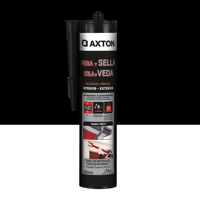 Adhesivo de montaje polimero Fix&Joint AXTON 290 ml negro