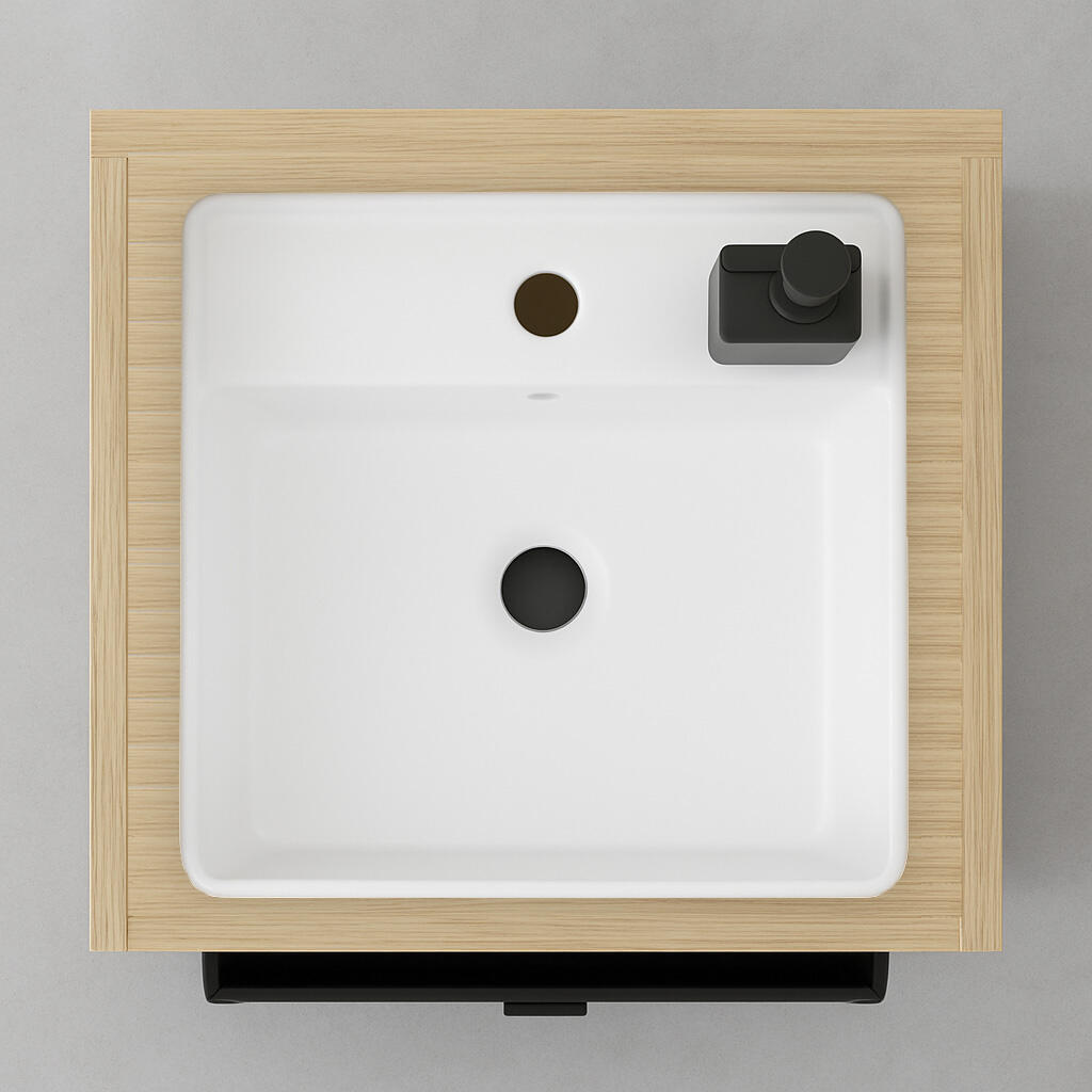 Lavabo da appoggio SENSEA quadrato in ceramica L 37 x H 12.5 x P 40 cm bianco lucido - 3