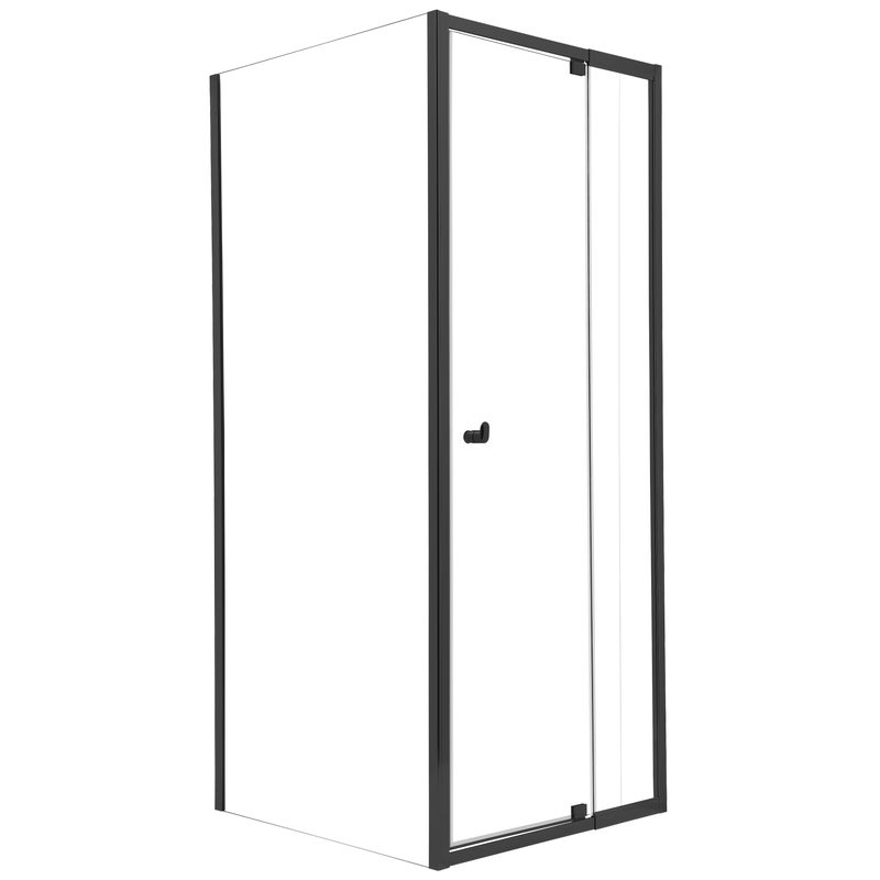 Kabina prysznicowa kwadratowa narożna Hooked 90x90x200 cm profile czarne Sealskin