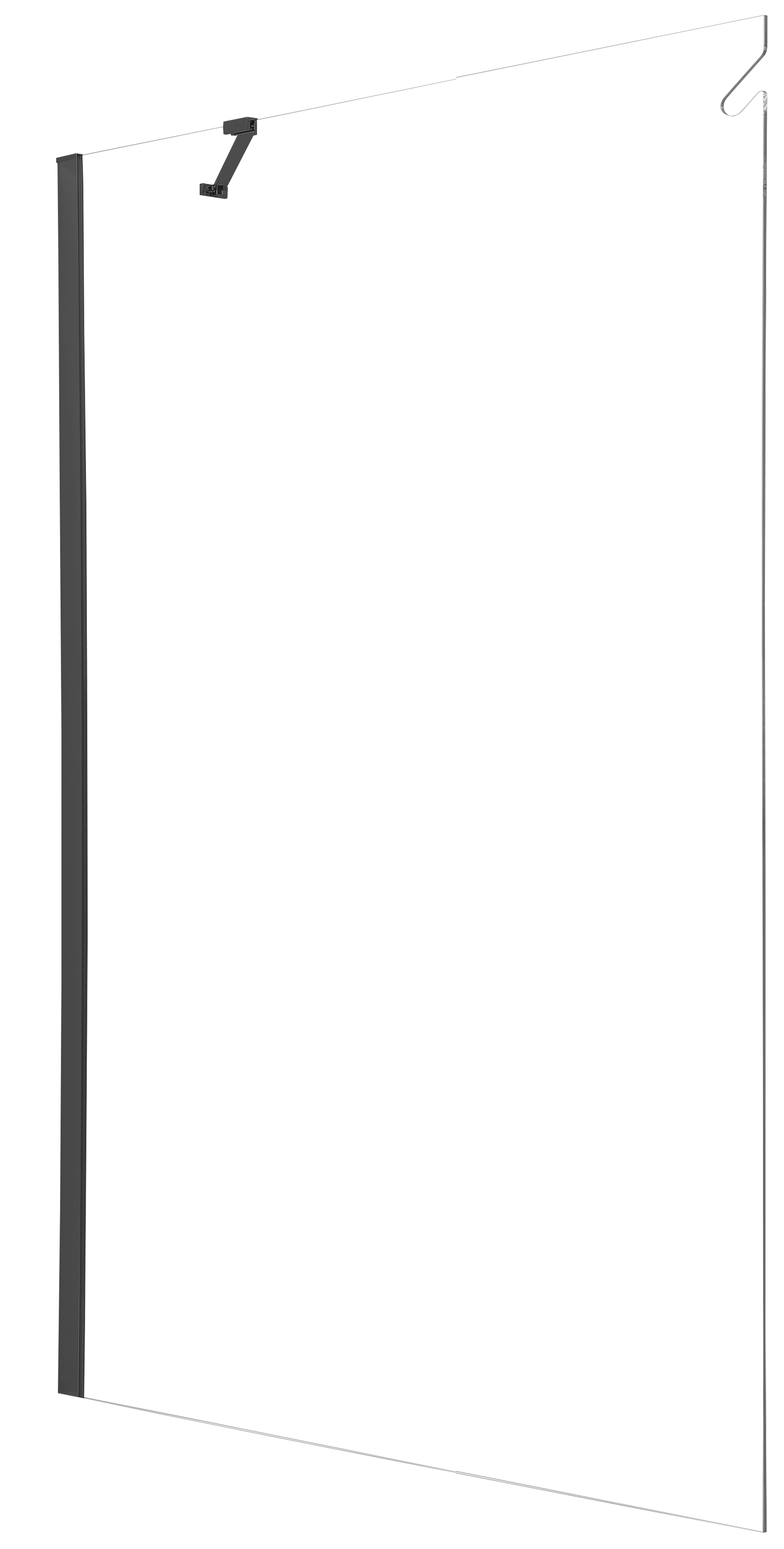 Kabina Walk-in Hooked 140x200 transparentna profil czarny Sealskin