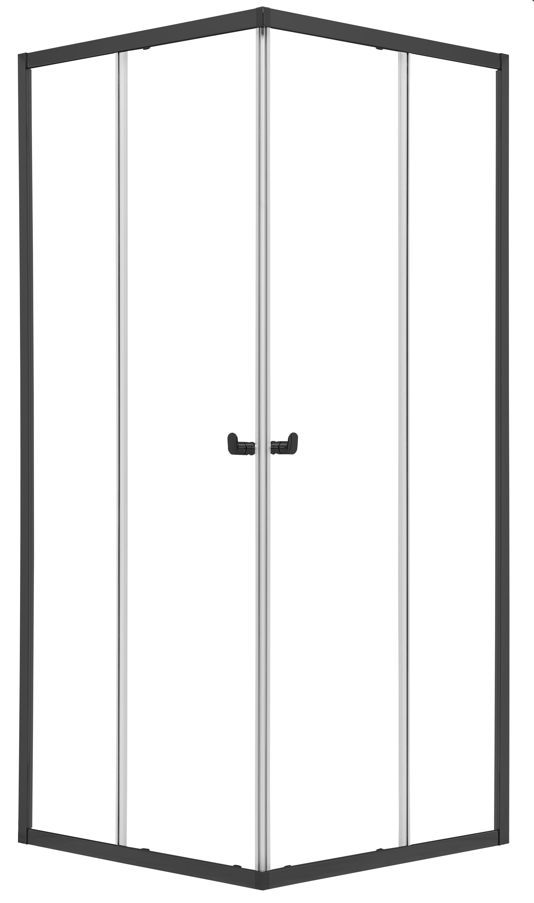 Kabina prysznicowa kwadratowa narożna Hooked 90x90x200 cm profile czarne Sealskin