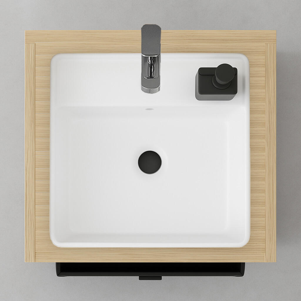 Lavabo da appoggio SENSEA quadrato in ceramica L 37 x H 12.5 x P 40 cm bianco lucido - 2