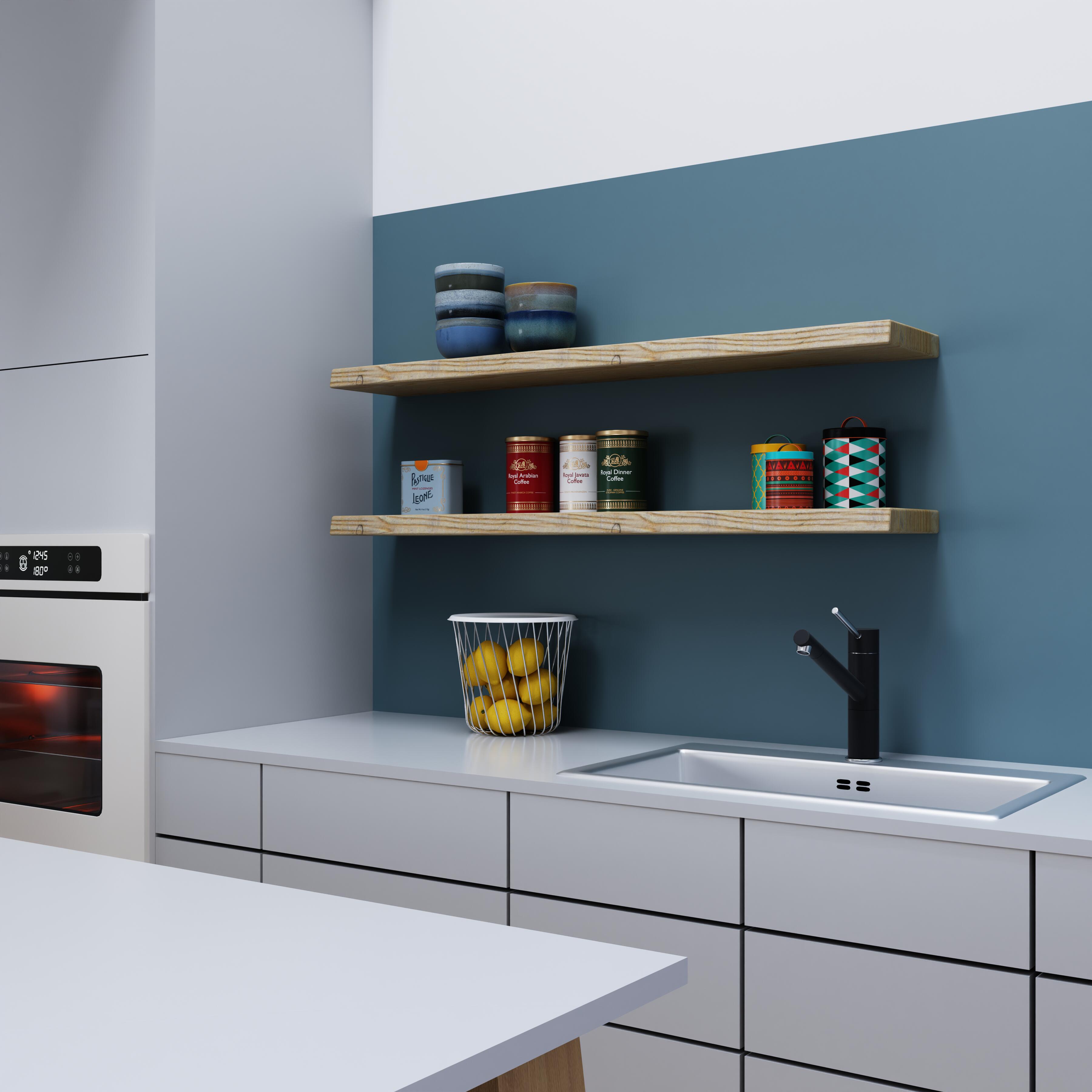 Mensola a muro rettangolare in legno L 120 x P 25 cm abete grezzo - 2