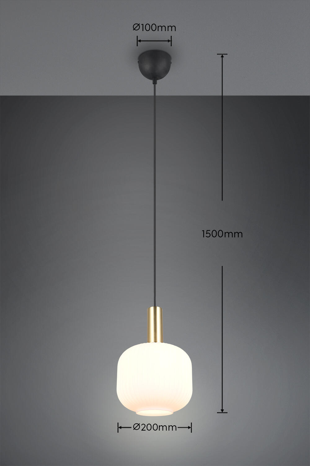 Suspensão leve sem fonte de luz TRIO LIGHTING DIVA 1 luz E27 IP20 preto 20 cm - 3