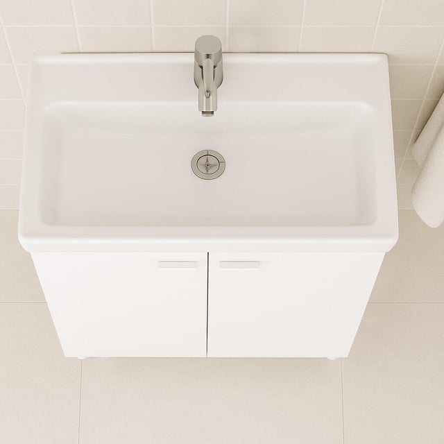 Móvel de casa de banho 70x40x70 cm 2 portas branco mate Sensea Easy