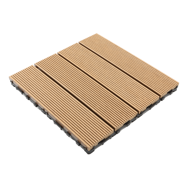 Piastrella a incastro da esterno in composito di legno e plastica (wpc) effetto legno miele L 30 x L 30 cm x Sp. 23 mm Renala