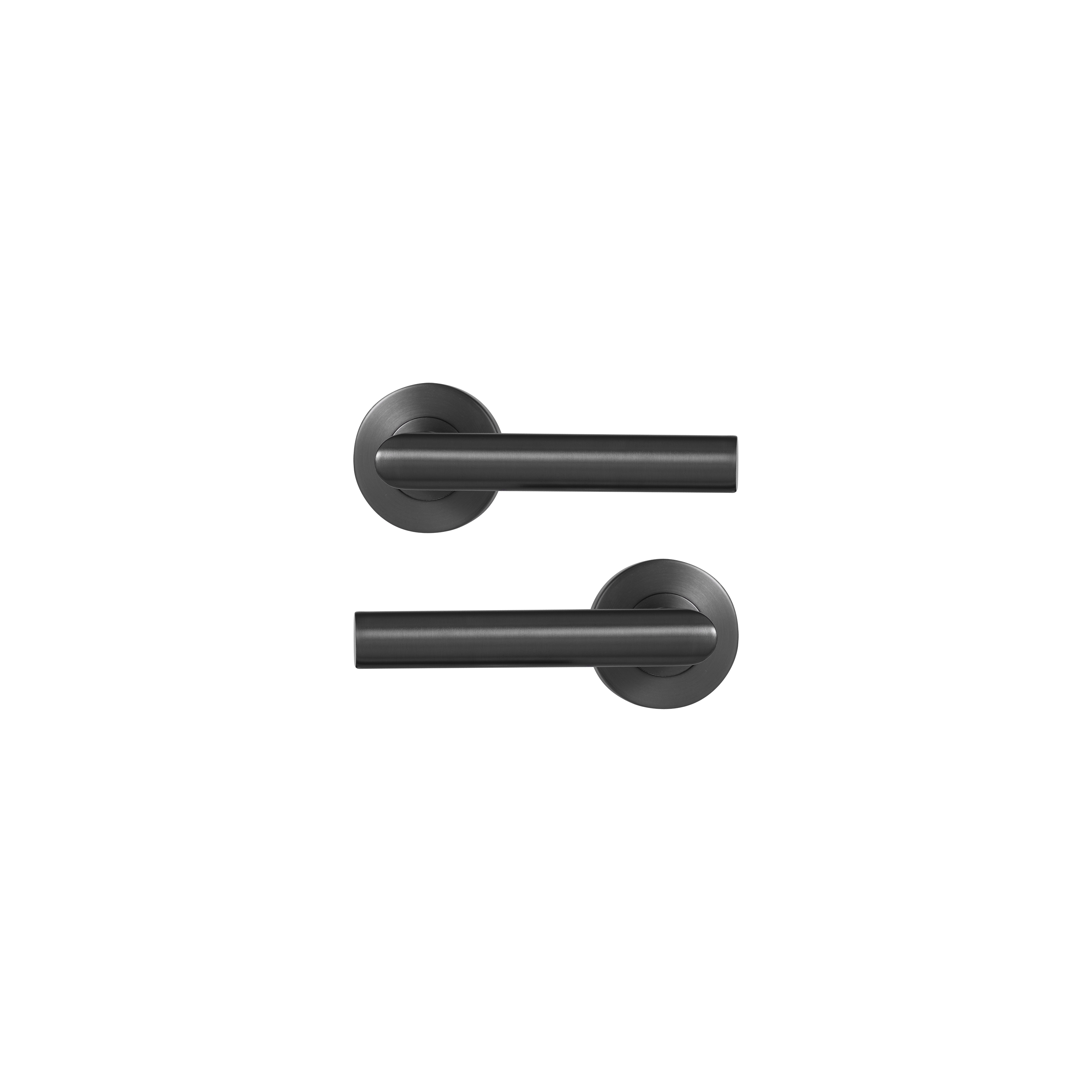 2 poignées sur rosace INSPIRE Sara titane brossé, acier inoxydable B5 - 6