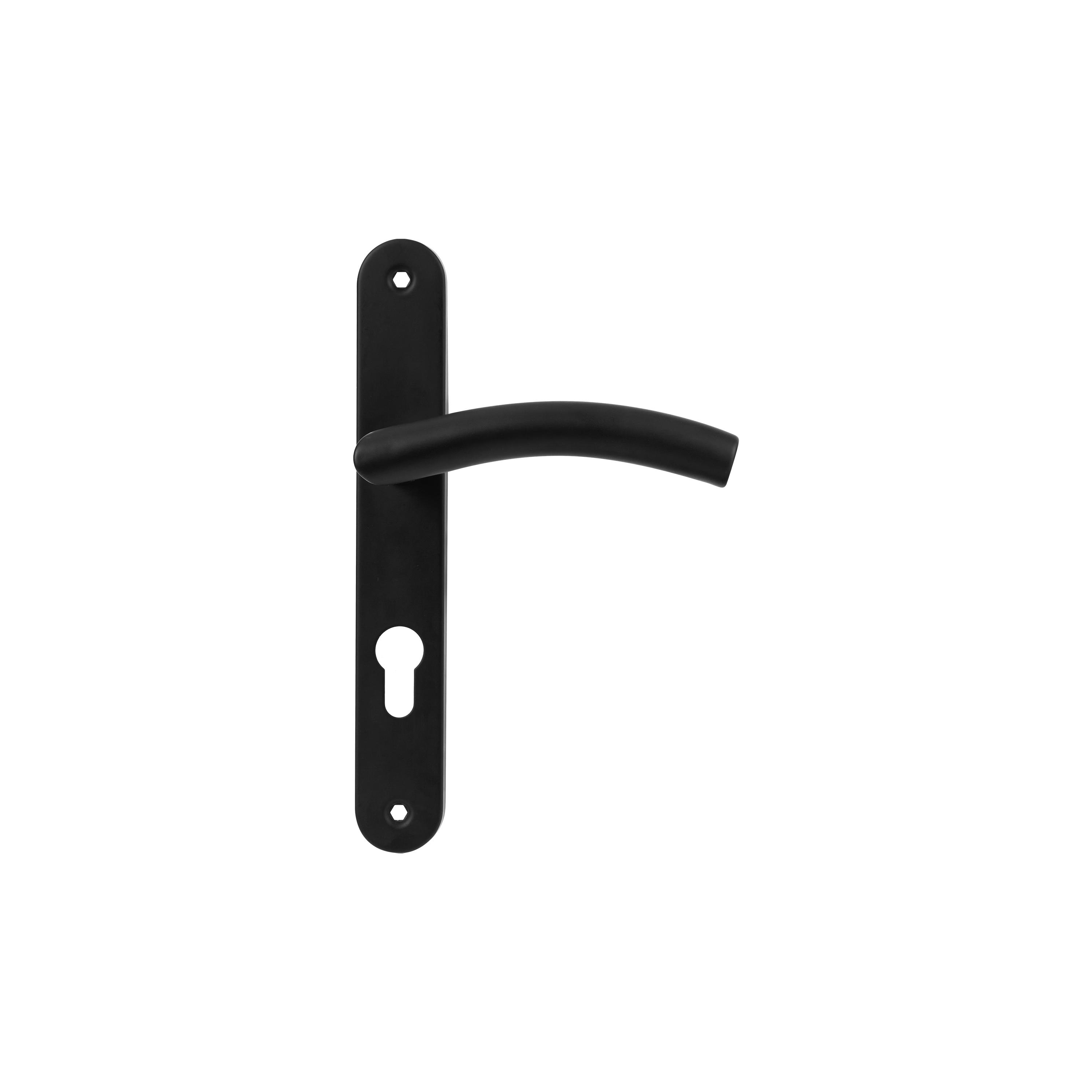 2 poignées sur plaque à cylindre Margaud acier noir mat, entraxe 195 mm - 6