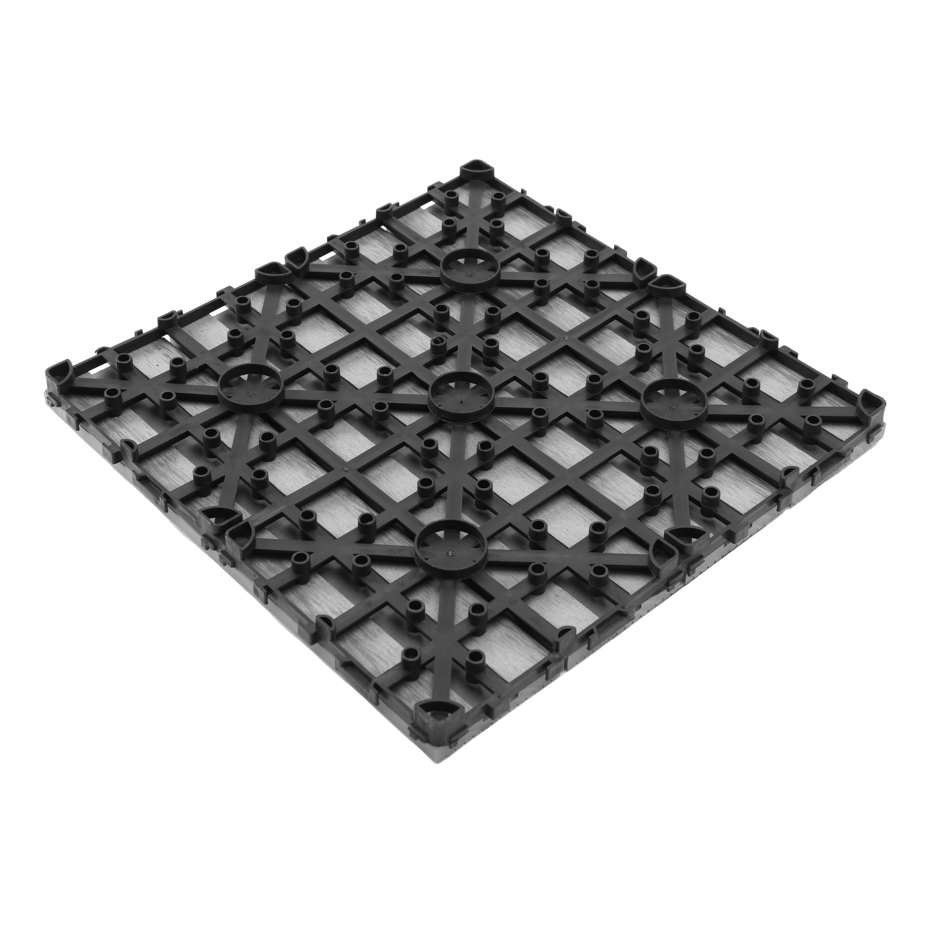 Piastrella d'appoggio a incastro da esterno in composito di legno e plastica (wpc) effetto legno grigio L 30 x L 30 cm x Sp. 23 mm Renala - 8
