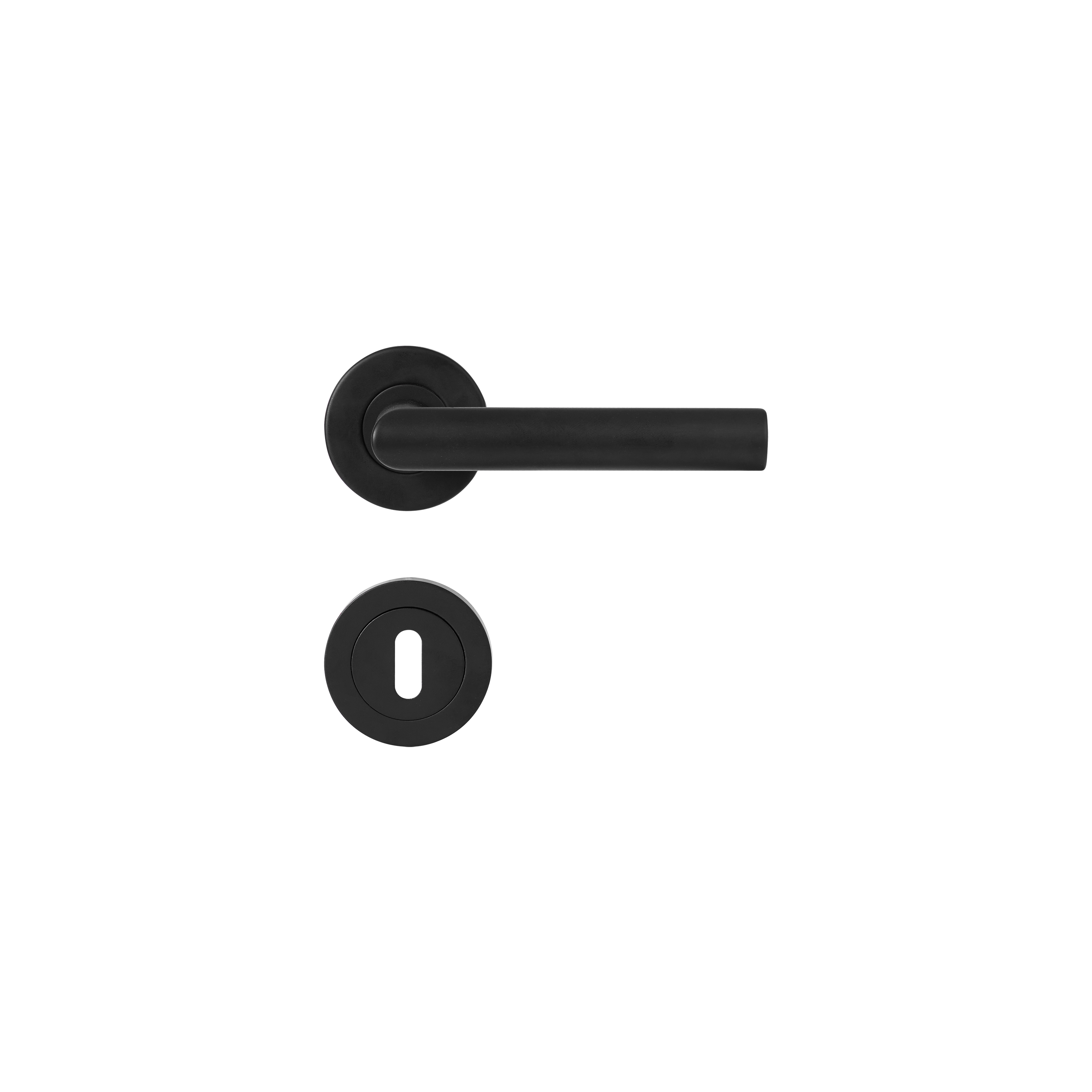 Puxador de porta com entrada de chave aço inoxidável preto mate Inspire Sara - 2