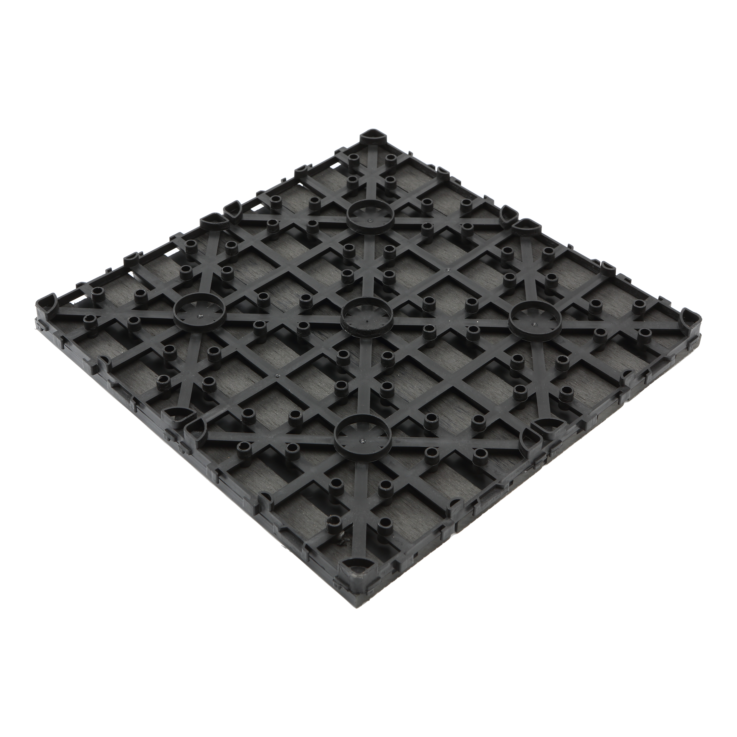 Piastrella d'appoggio a incastro da esterno in composito di legno e plastica (wpc) effetto legno grigio L 30 x L 30 cm x Sp. 23 mm Renala - 23