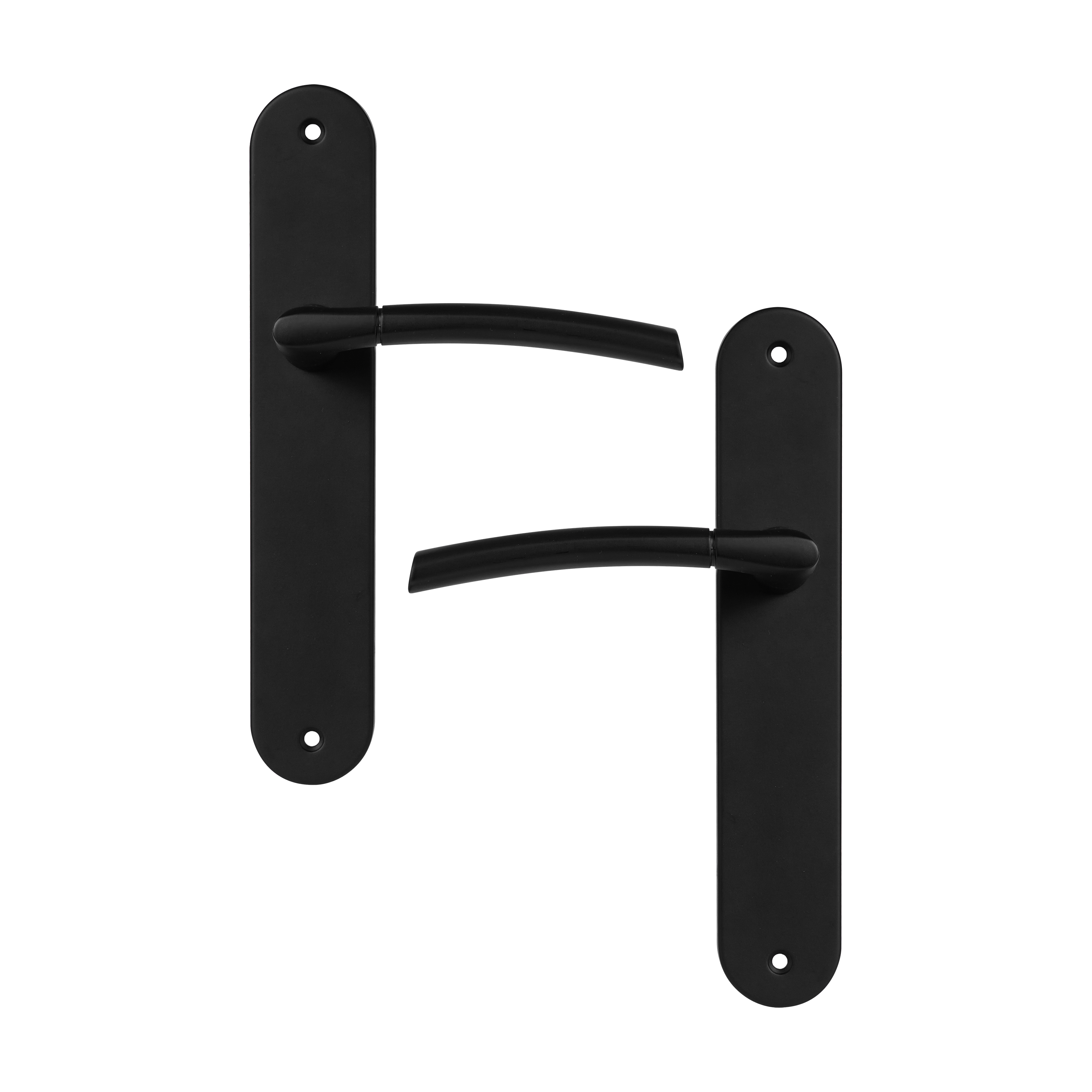 2 poignées sur plaque sans trou Eina aluminium noir mat, entraxe 195 mm - 6