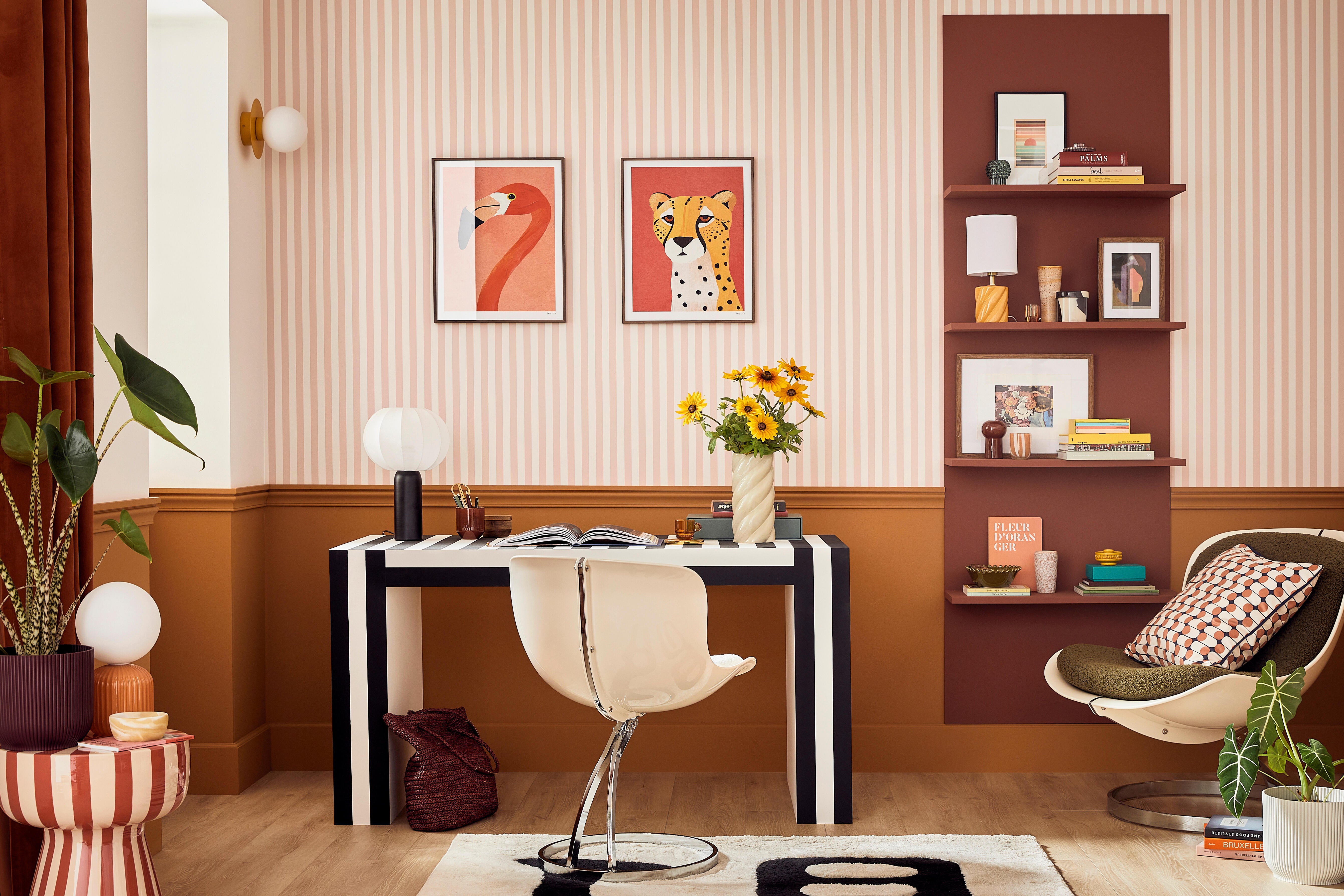 Papier peint intissé Rayure INSPIRE rose - 11