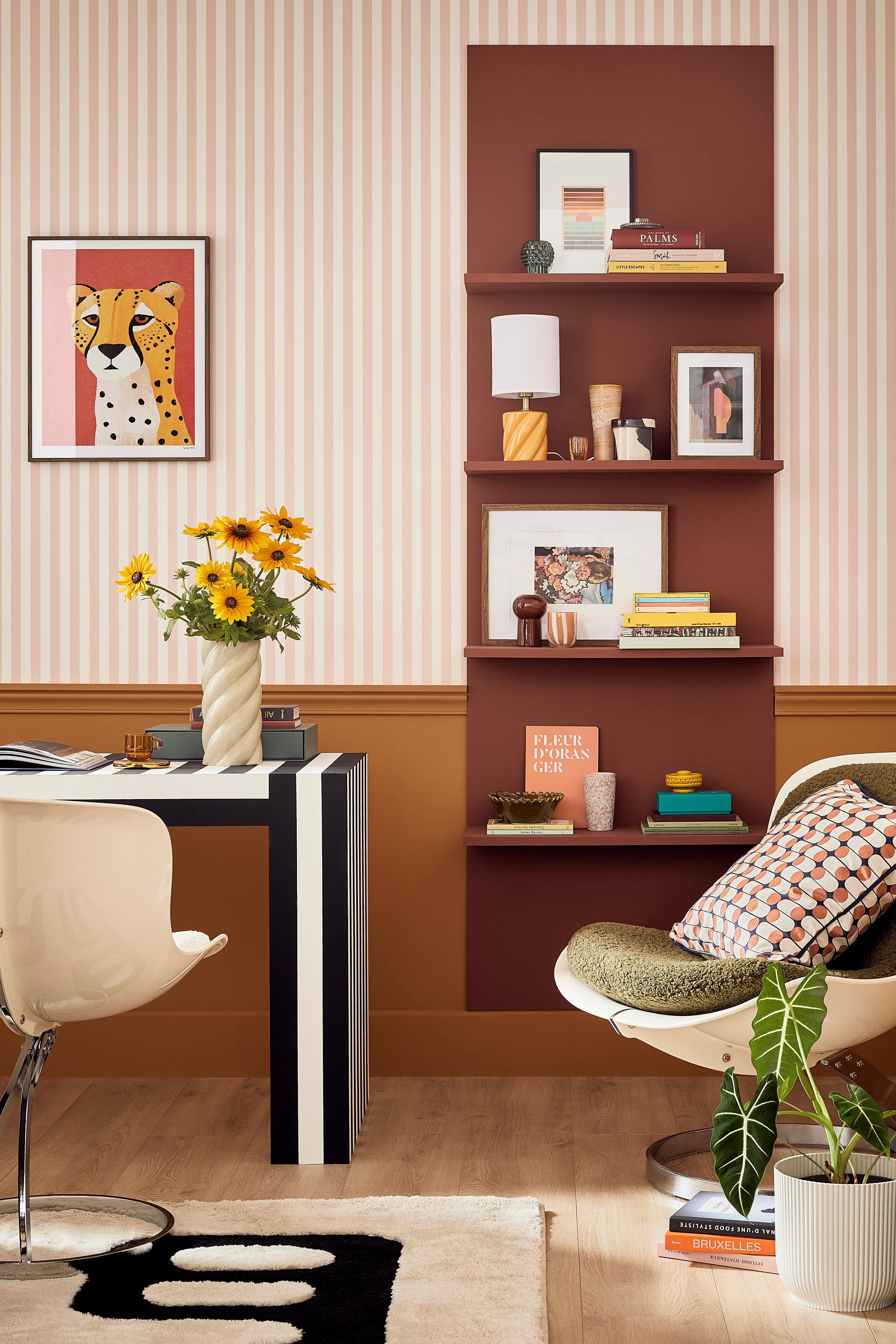 Papier peint intissé Rayure INSPIRE rose - 12