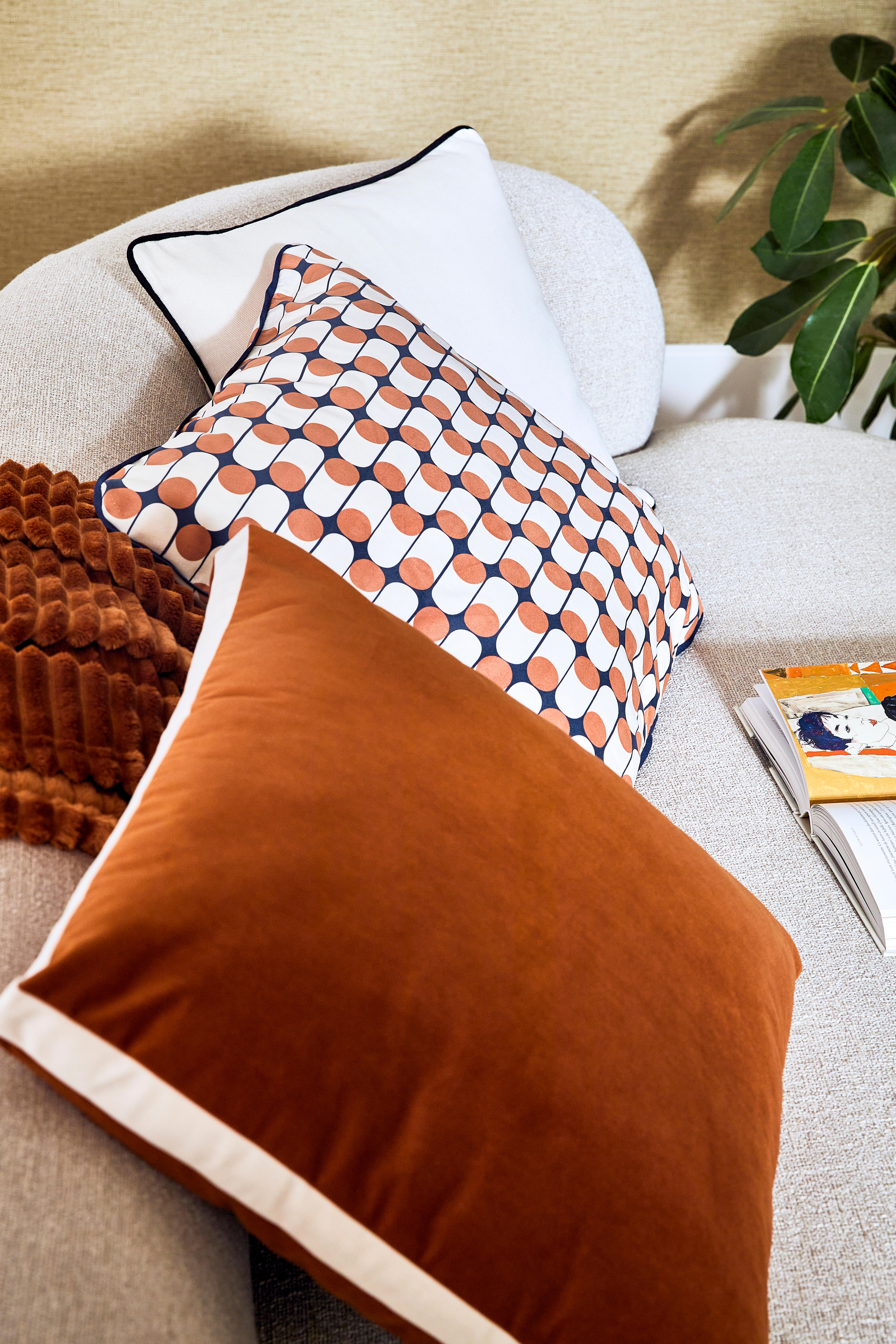 Housse de coussin Clarks, orange / cuivré, 50 x 50 cm, INSPIRE - 5