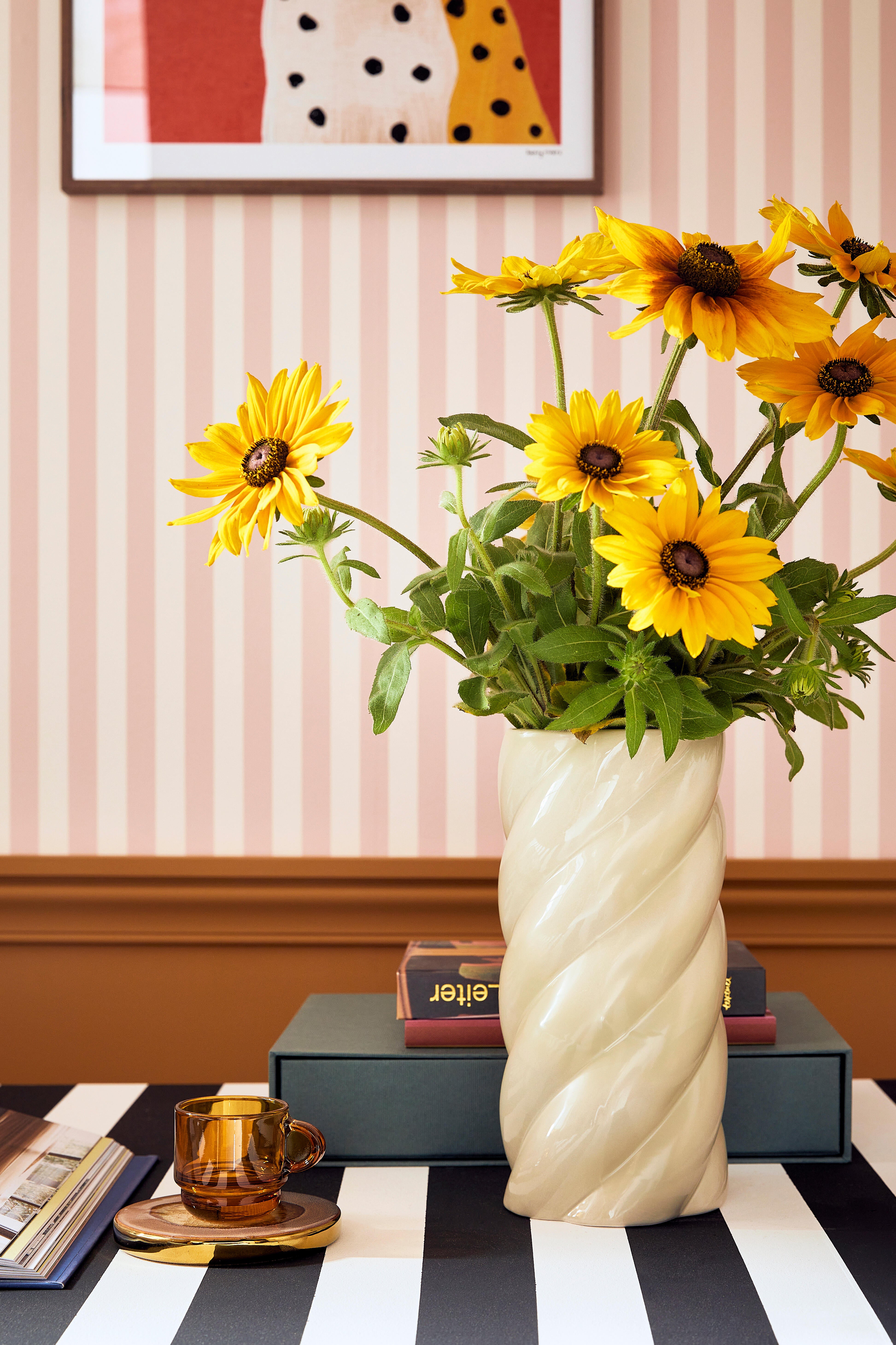 Papier peint intissé Rayure INSPIRE rose - 14