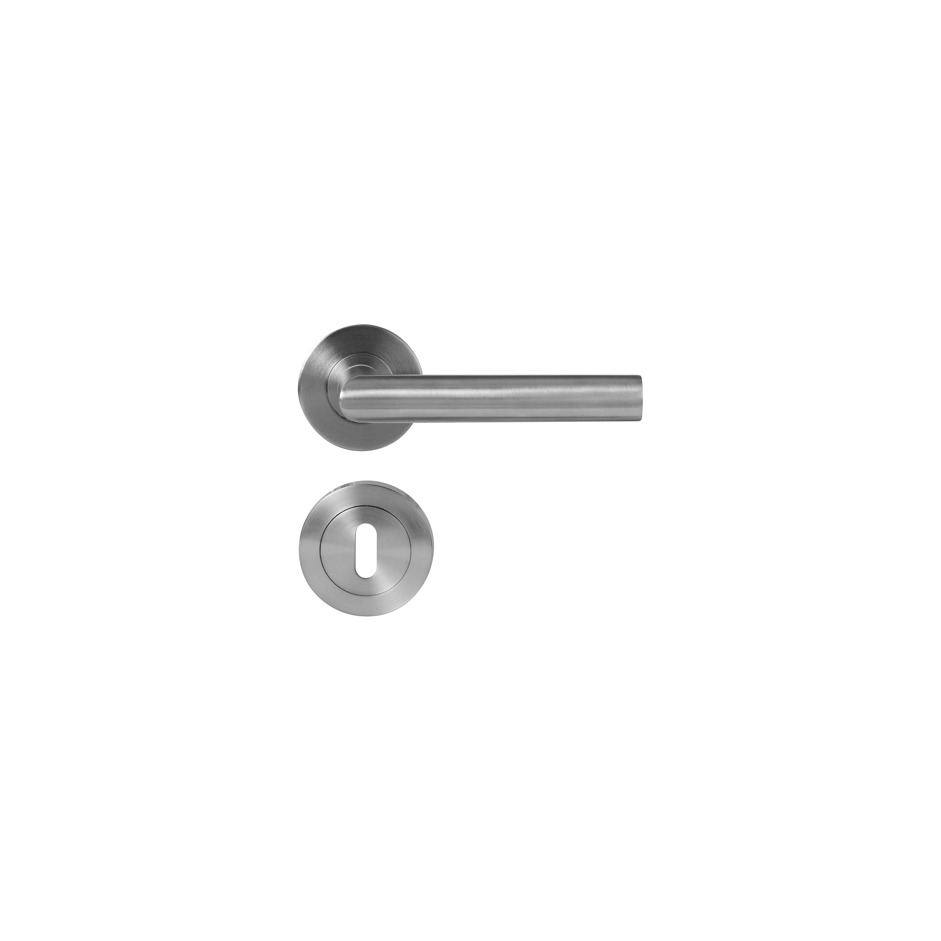 Puxador de porta com entrada de chave aço inoxidável escovado brilhante Inspire Sara - 2