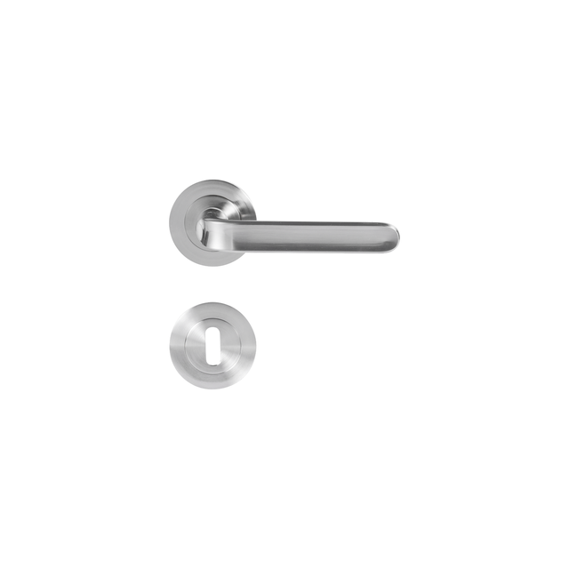 Maniglia su rosetta con bocchetta tonda INSPIRE NEW KOON in alluminio nichel lucido