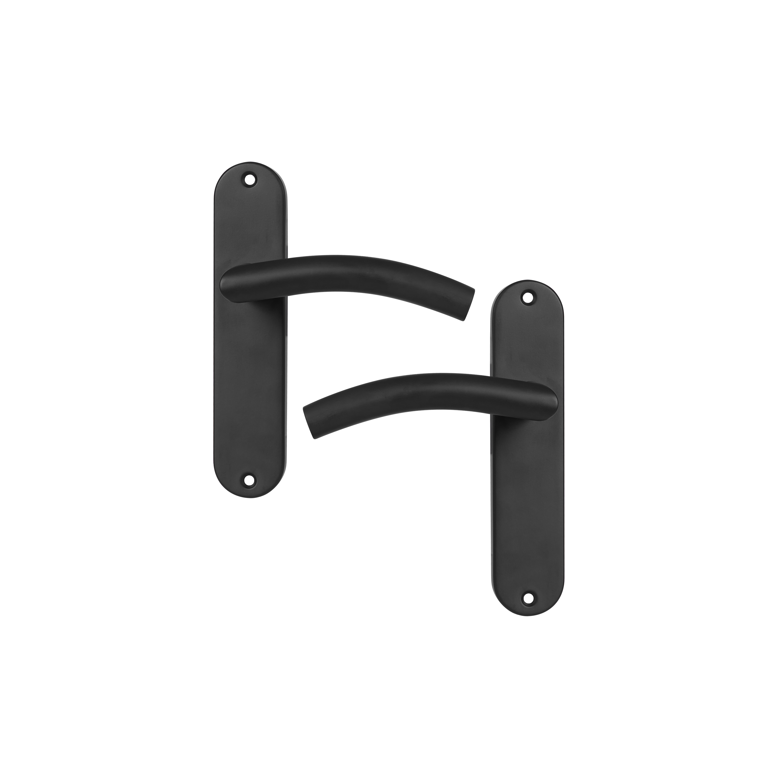 2 poignées sur plaque sans trou Margaud acier noir mat, entraxe 165 mm - 5