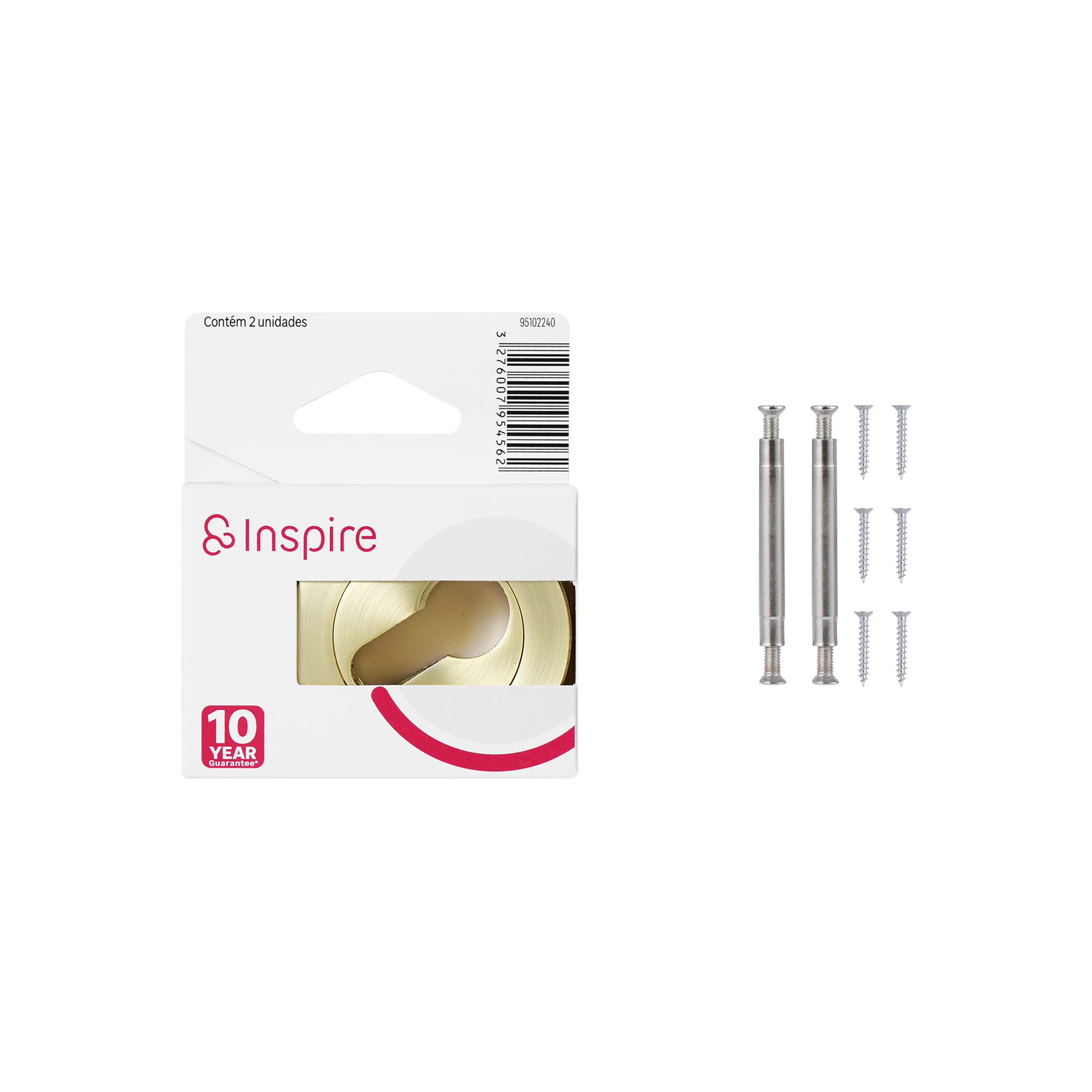 2 rosaces de fonction INSPIRE, laiton brossé trou de cylindre A3 - 4